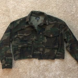 Topshop camo corduroy jacket (in petite)